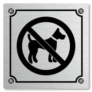 Zákaz vstupu zvířat, 100x100mm, stříbrná, Kansas